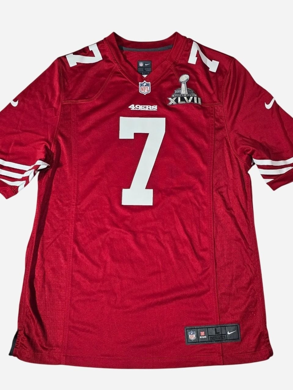 Nike Red San Francisco 49ers Kaepernick #7 Football Jersey with Super Bowl Patch